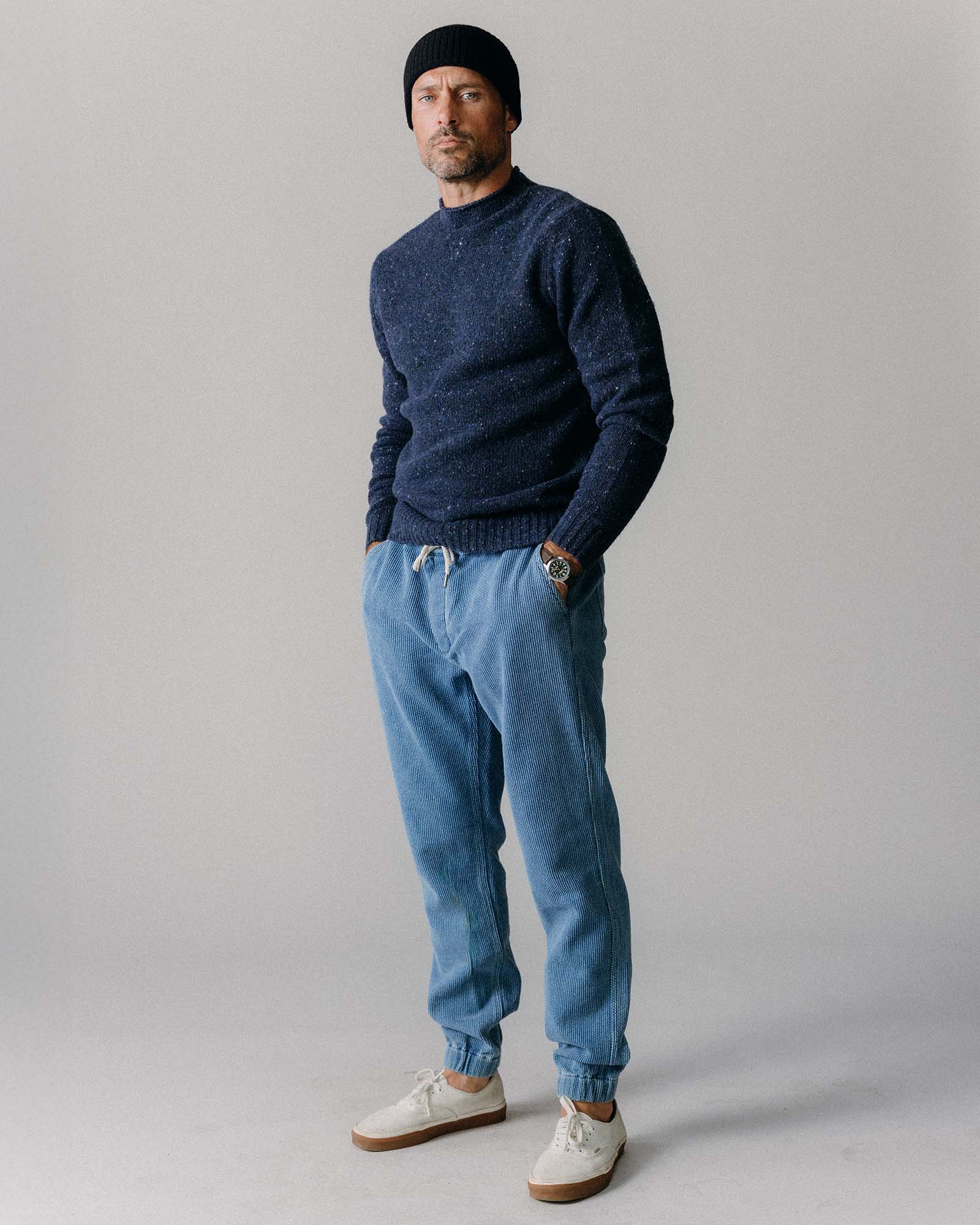 The Apres Pant in Washed Indigo Sashiko - Image 4