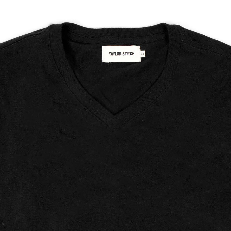 The V-Neck Tee in Black - Image 6