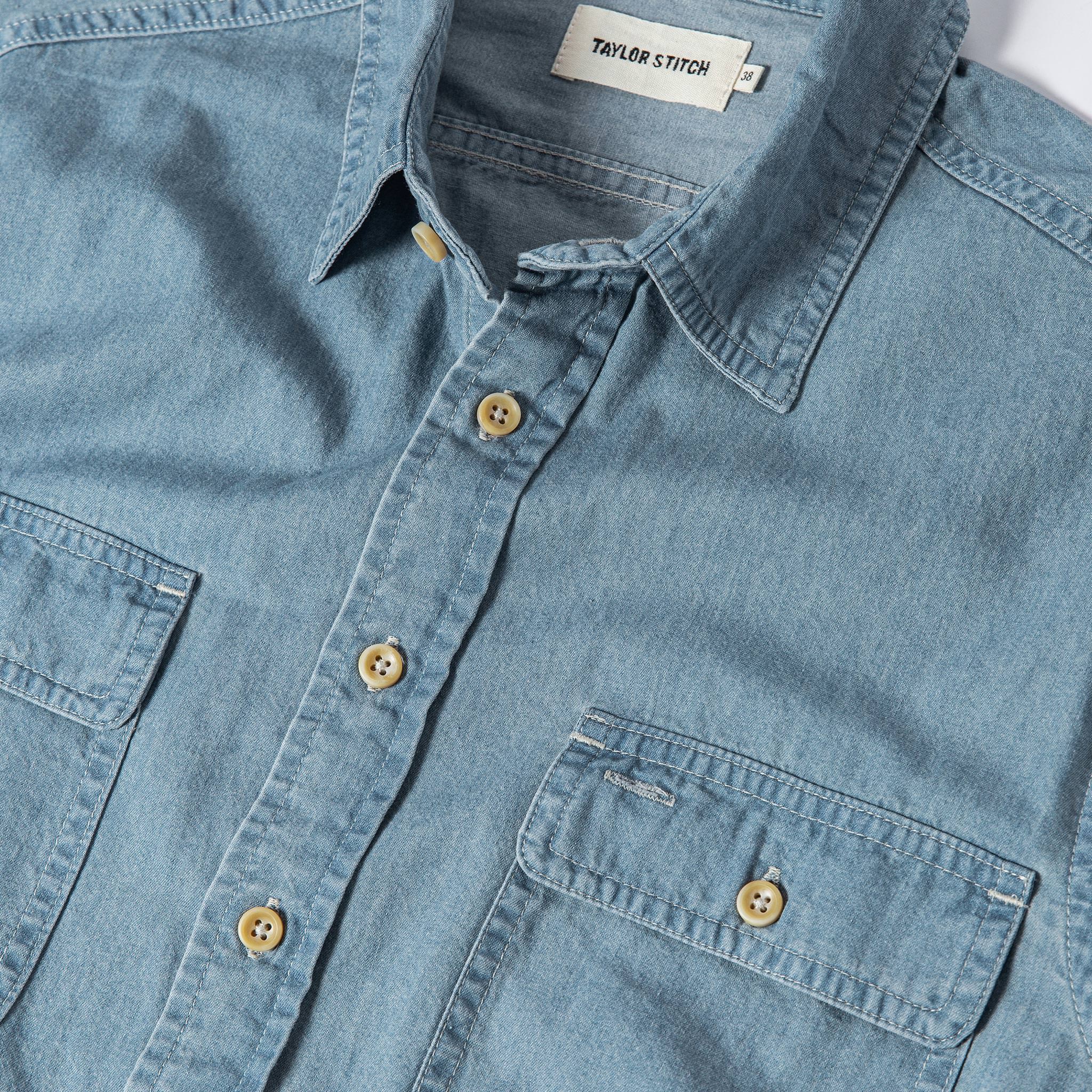 The Ledge Shirt in Sun Bleached Chambray - Image 5