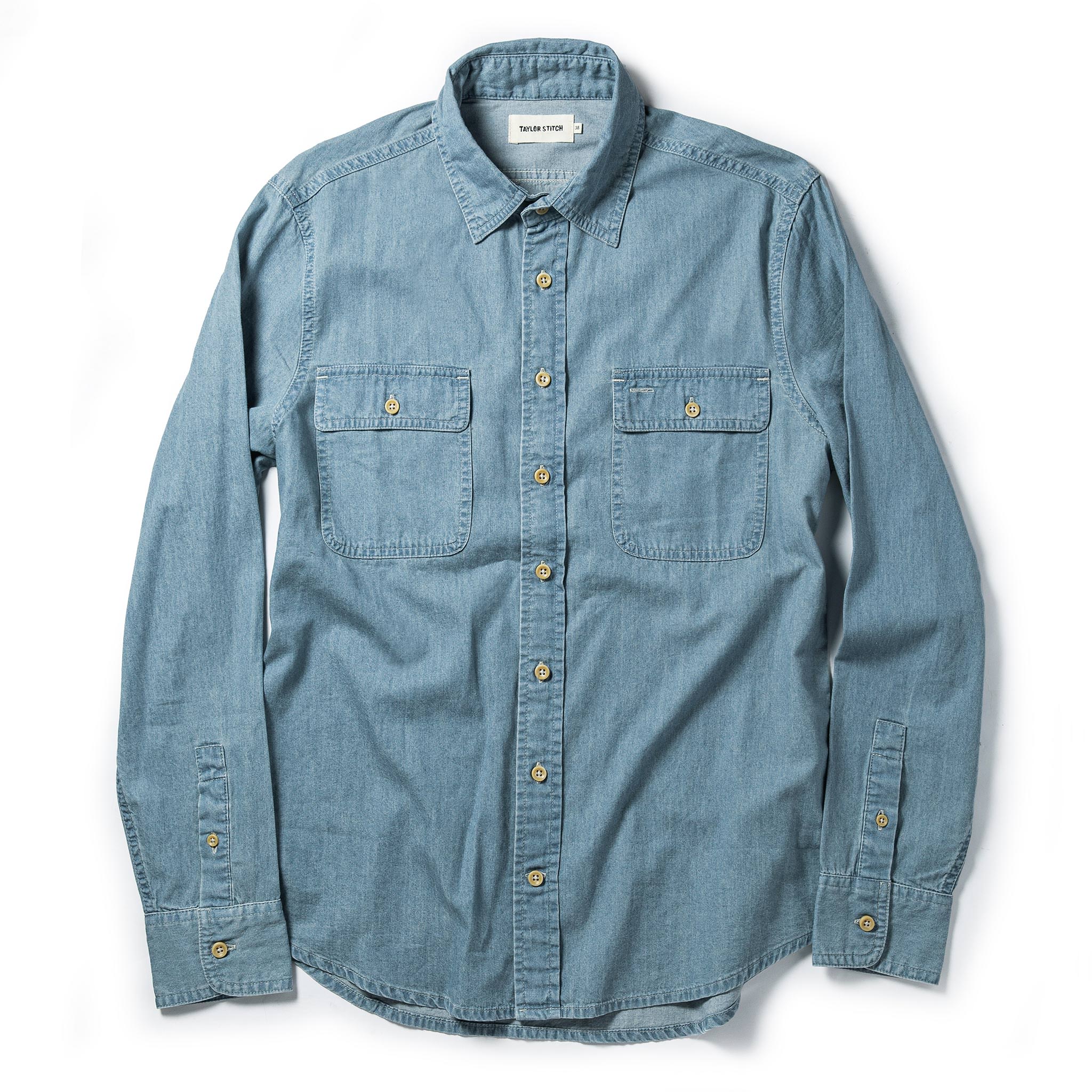 The Ledge Shirt in Sun Bleached Chambray - Image 6