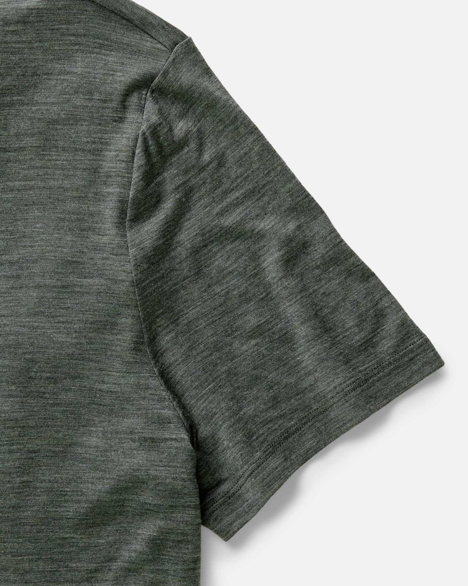 The Merino Tee in Heather Army - Image 5