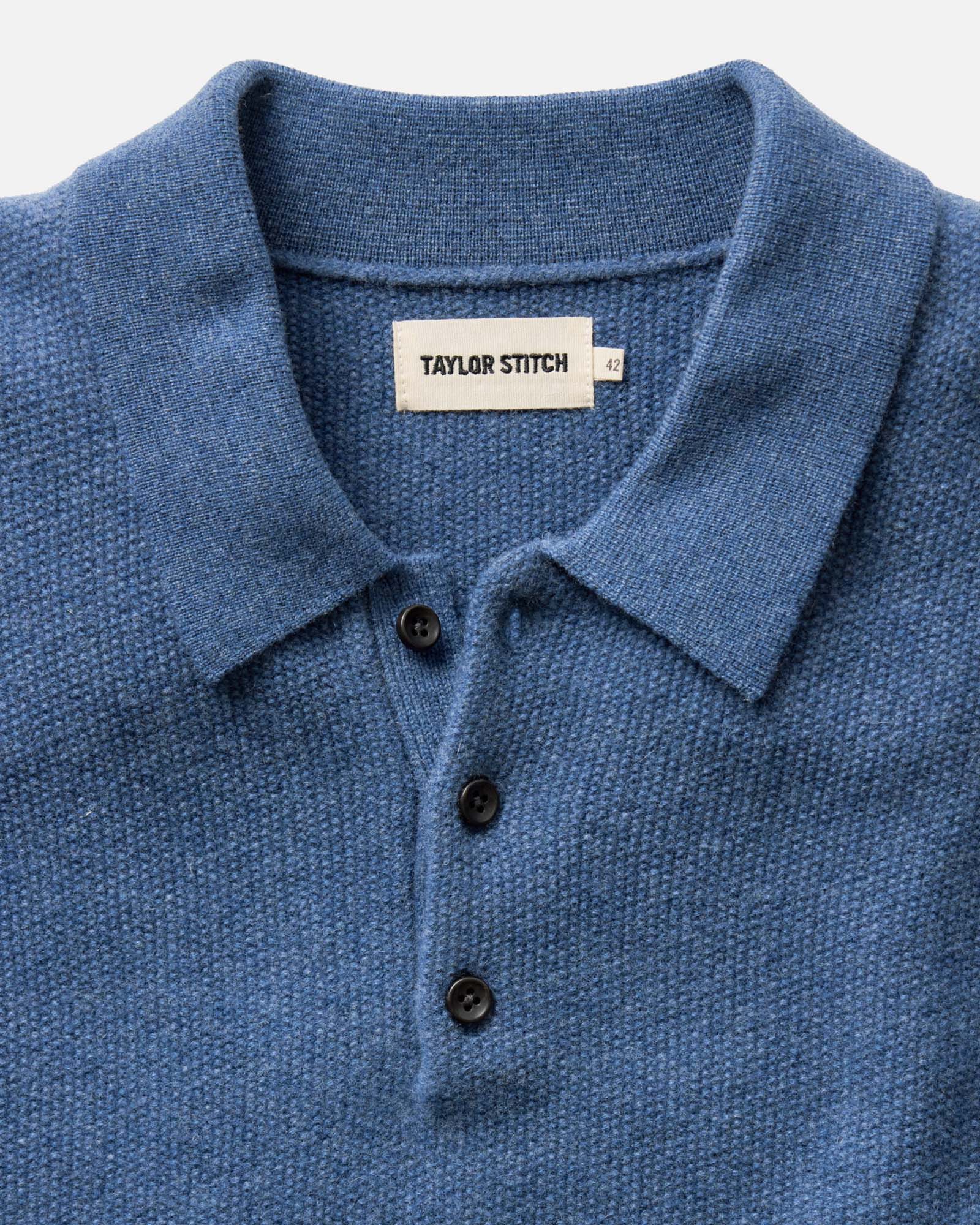 The Newton Sweater Polo in Heather Clear Blue - Image 4