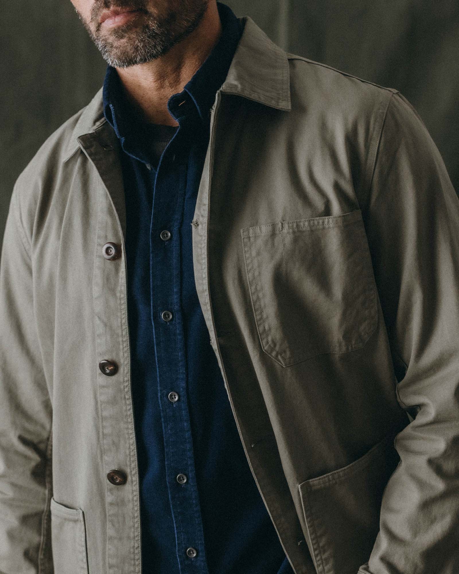 The Ojai Jacket in Organic Smoked Olive Foundation Twill - Image 3