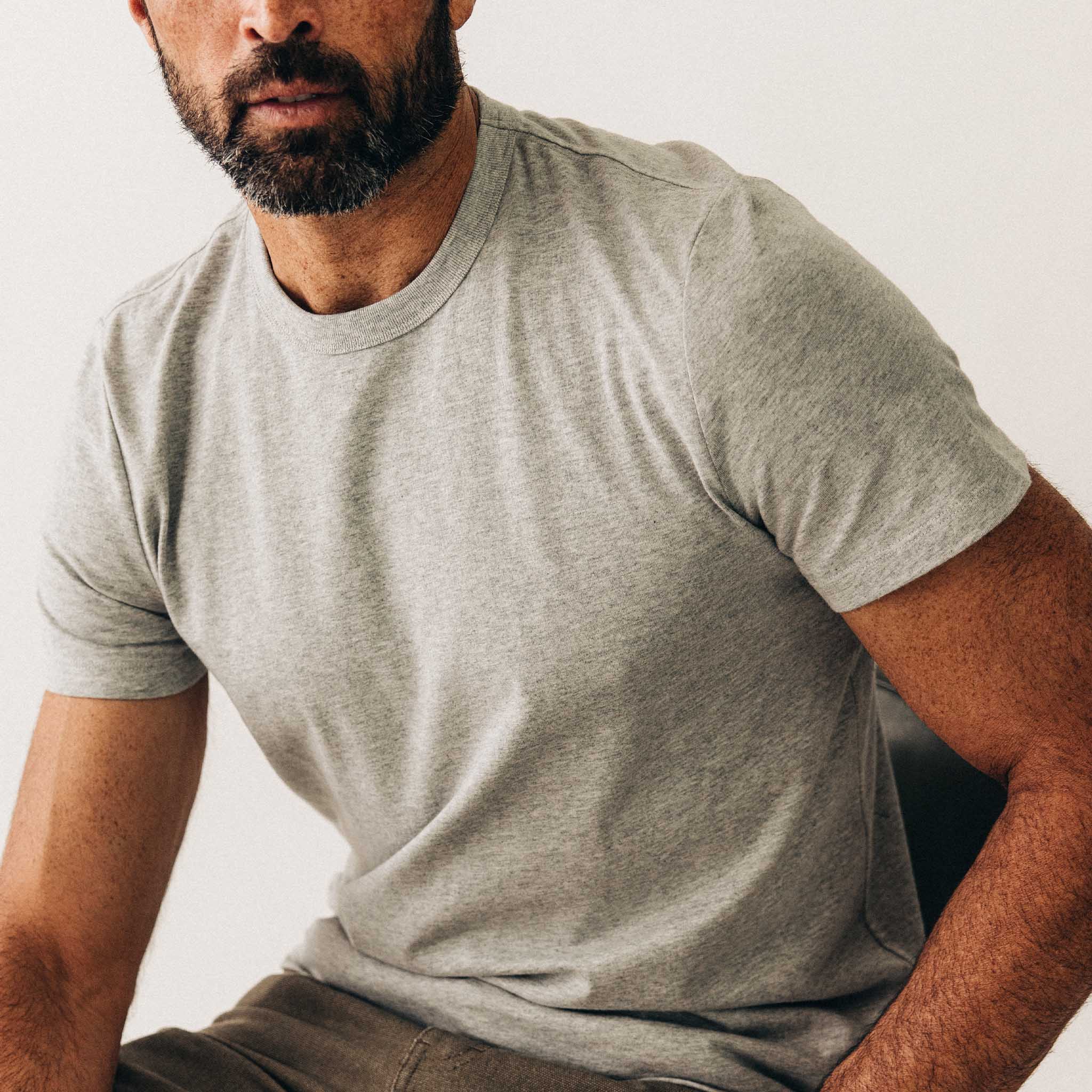 The Organic Cotton Tee in Heather Grey - Image 3