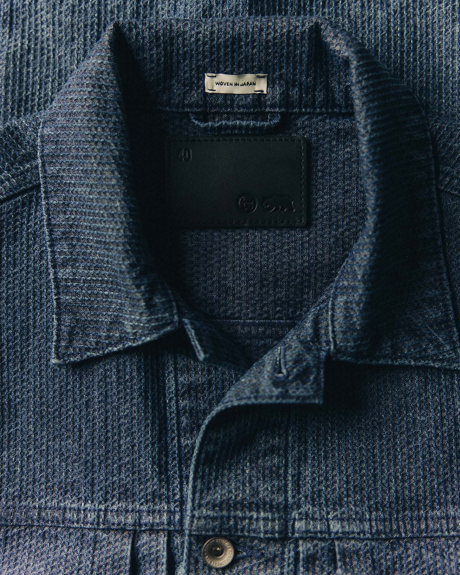 The Ryder Jacket in Japanese Washed Indigo Sashiko - Image 5