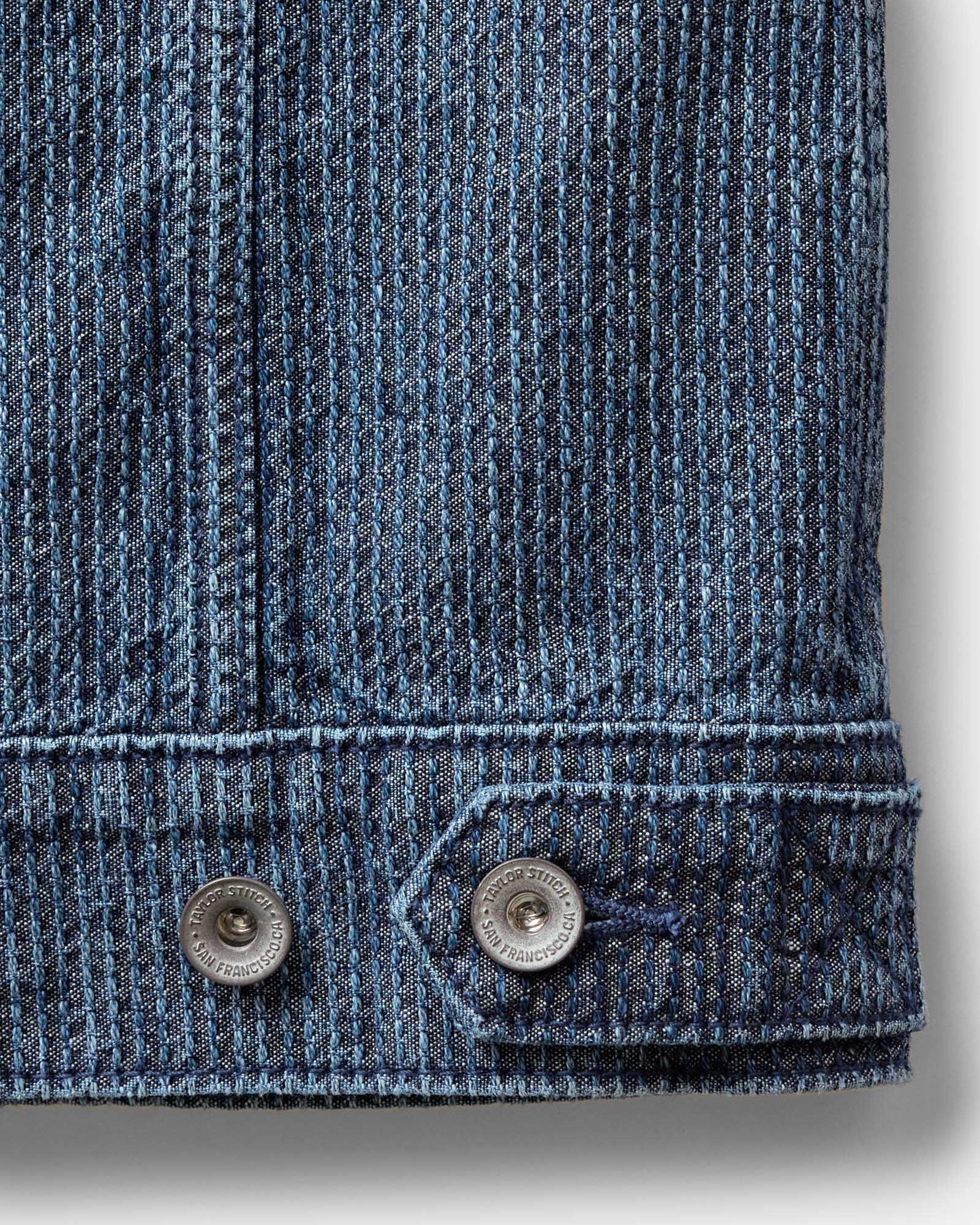 The Ryder Jacket in Japanese Washed Indigo Sashiko - Image 8
