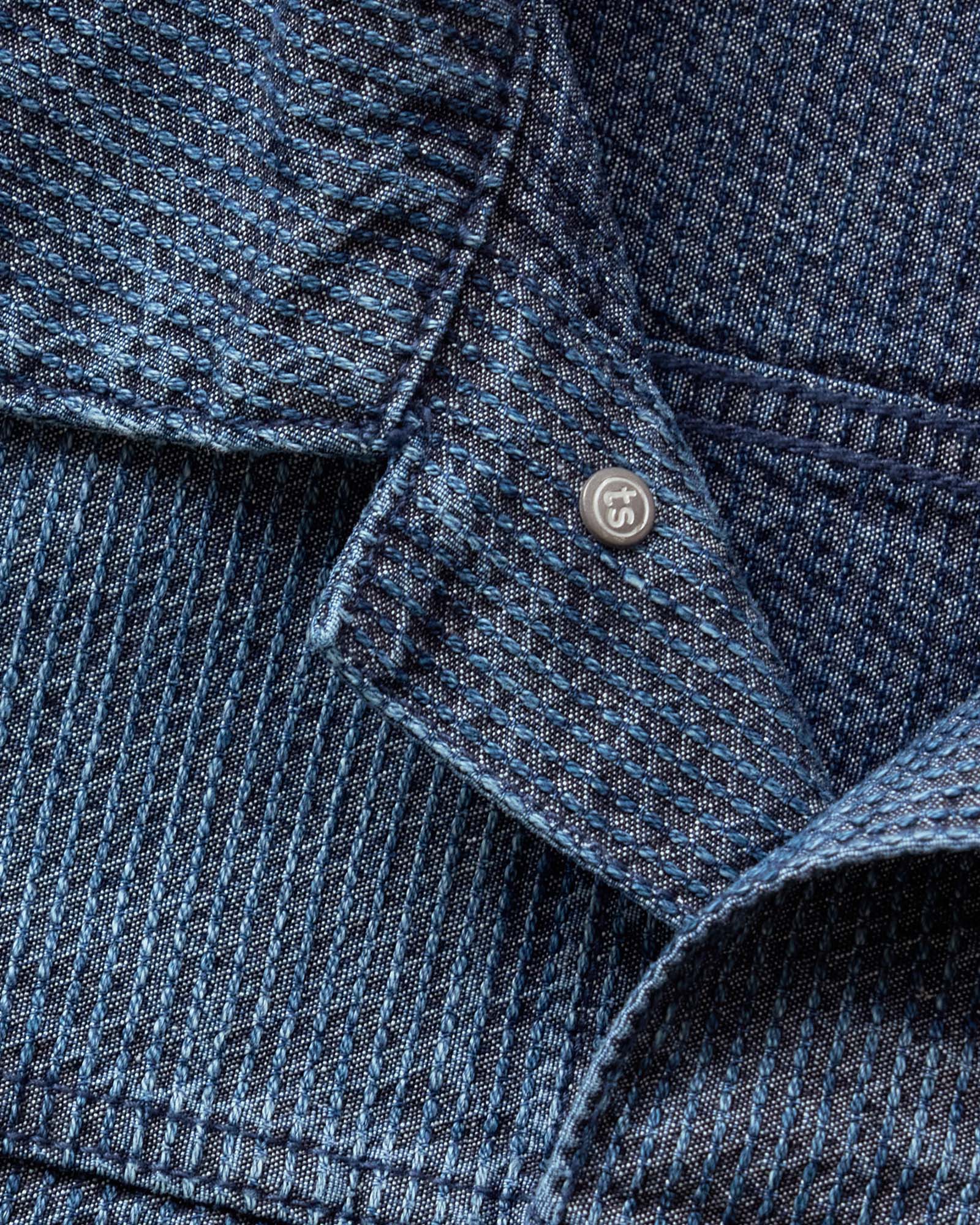 The Ryder Jacket in Japanese Washed Indigo Sashiko - Image 9