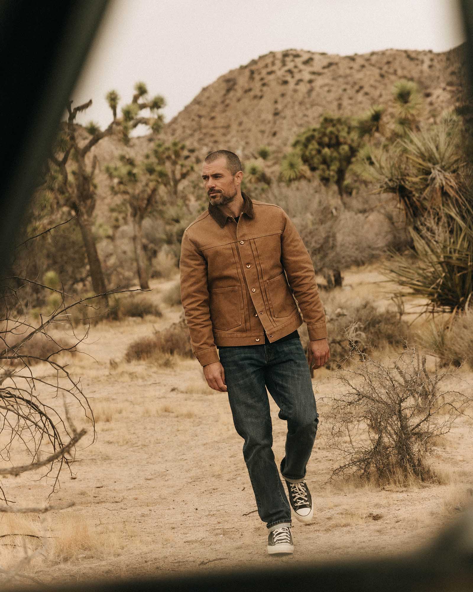 The Ryder Jacket in Tobacco Chipped Canvas - Image 4