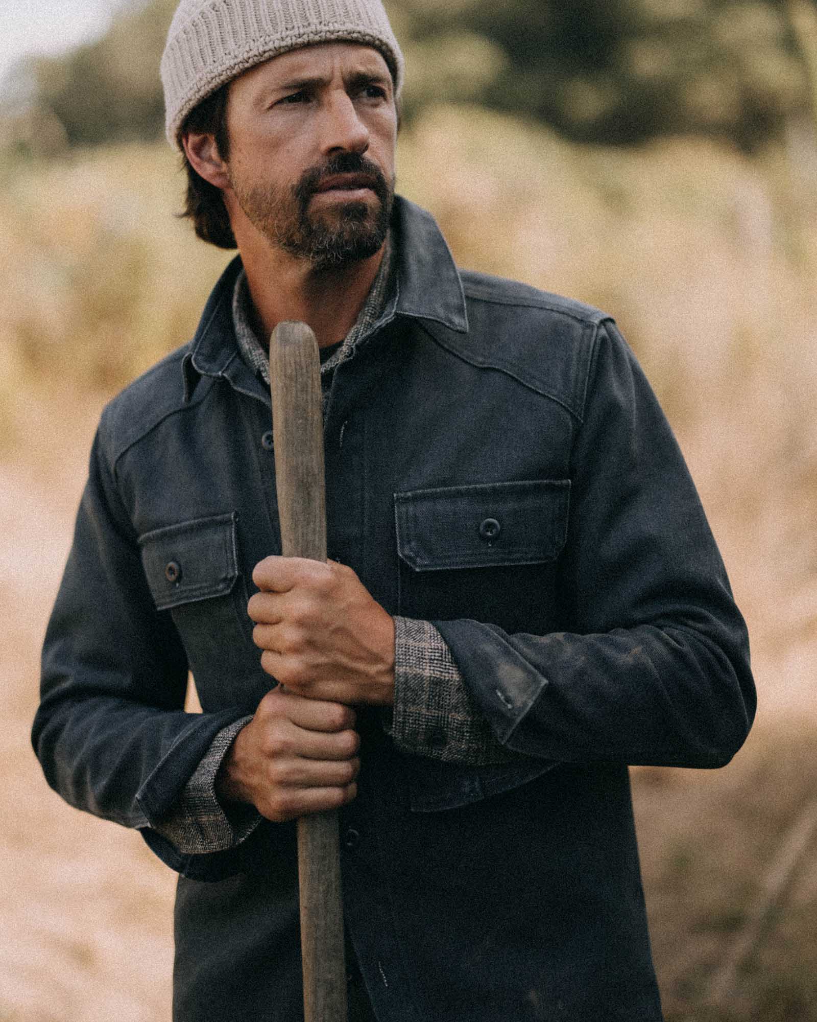 The Shop Shirt in Navy Chipped Canvas - Image 4