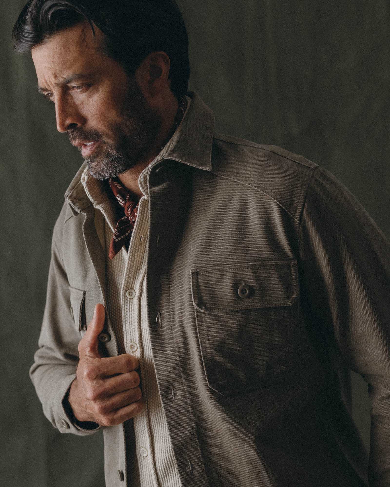 The Shop Shirt in Stone Chipped Canvas - Image 4