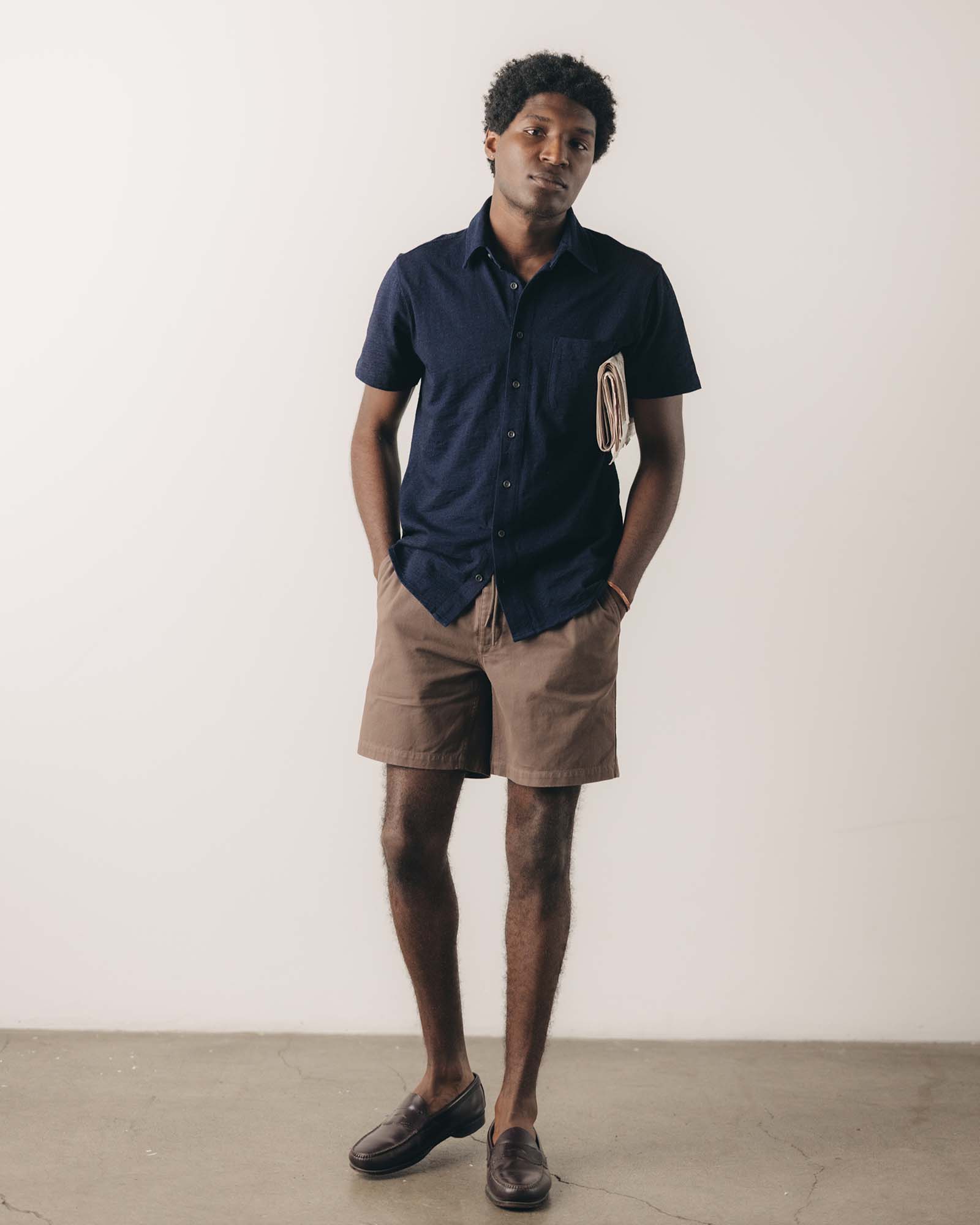 The Short Sleeve California in Rinsed Indigo Slub - Image 3