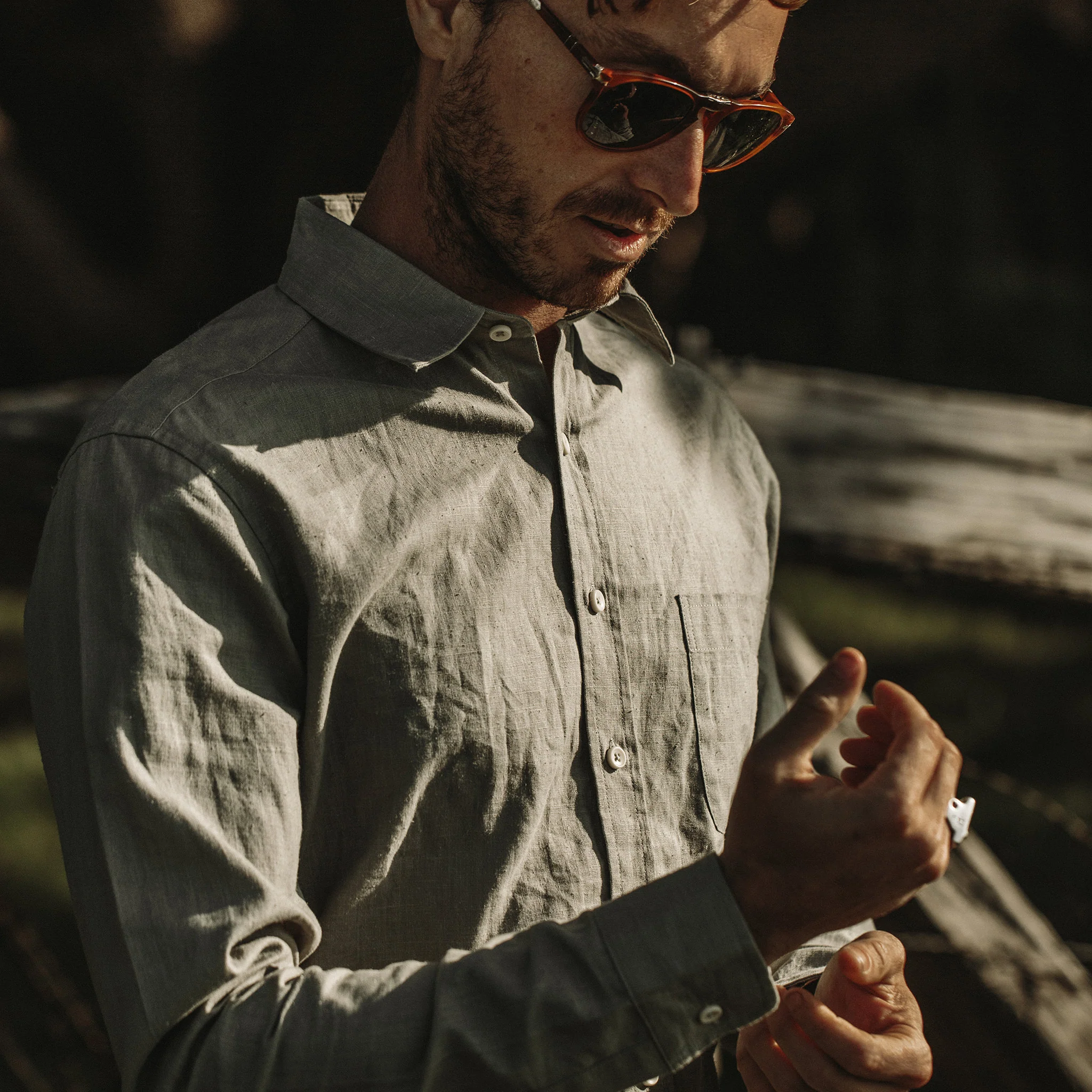 The California in Olive Hemp Poplin - Image 6