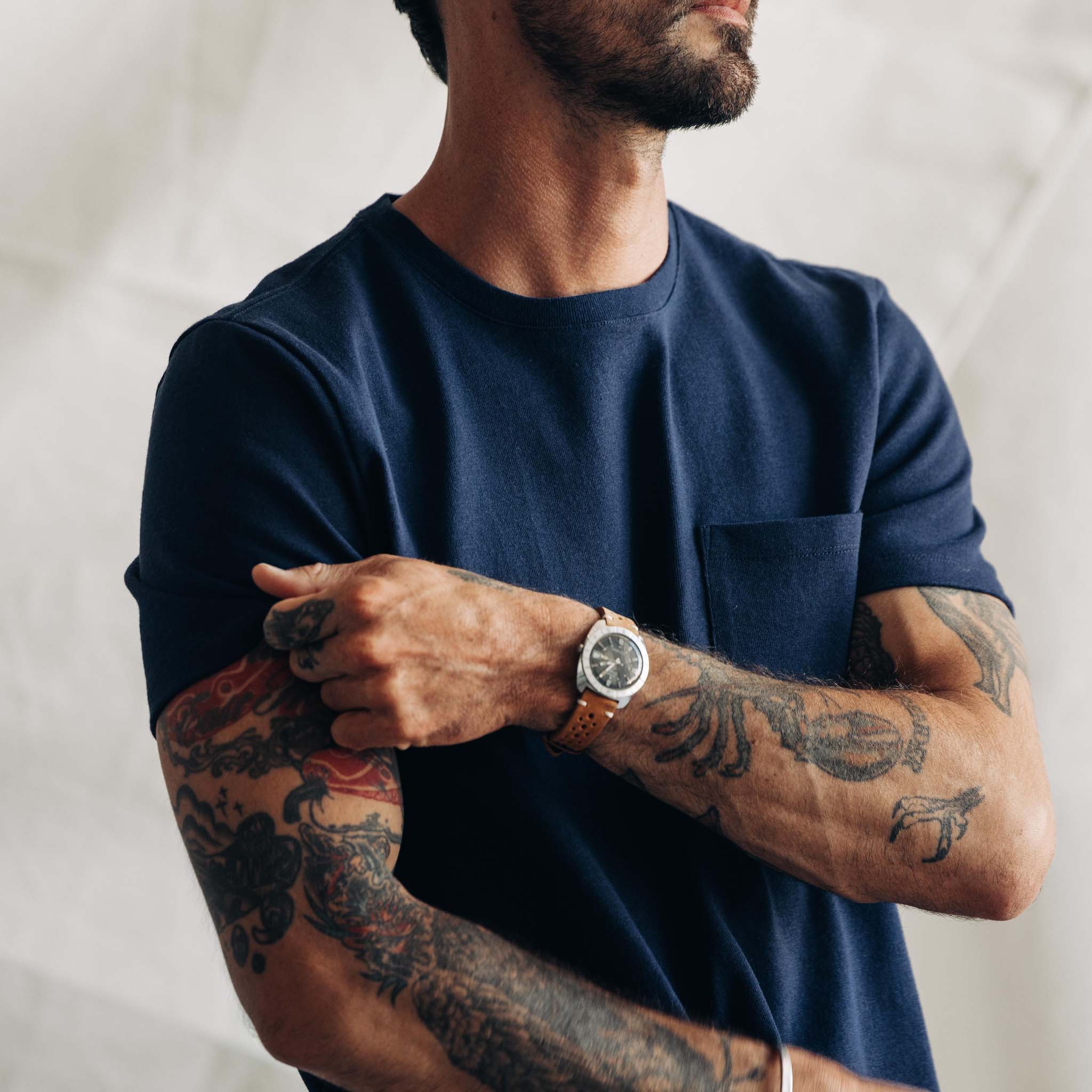 The Heavy Bag Tee in Navy - Image 4