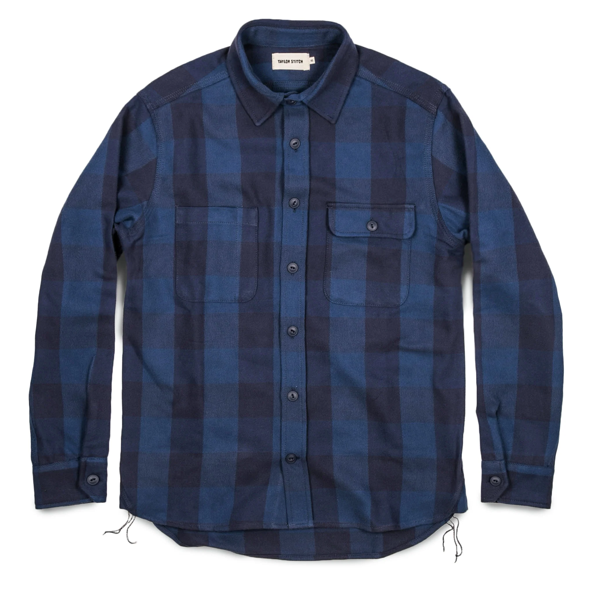 The Moto Utility Shirt in Royal & Navy Buffalo Plaid - Image 9