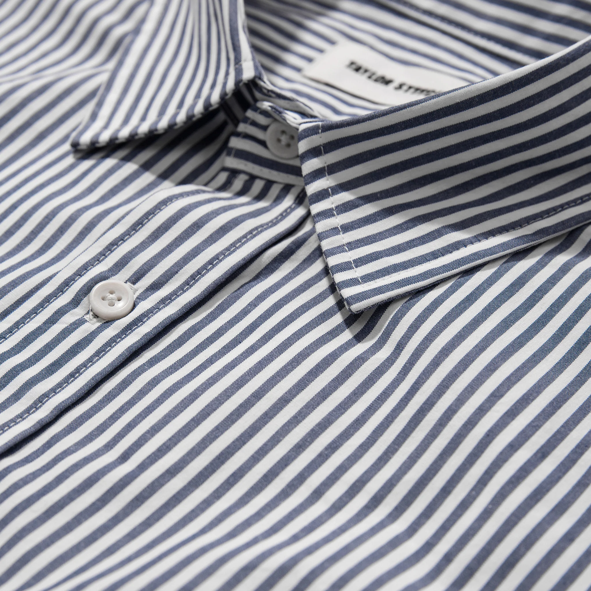 The Short Sleeve California in Navy Stripe Poplin - Image 6