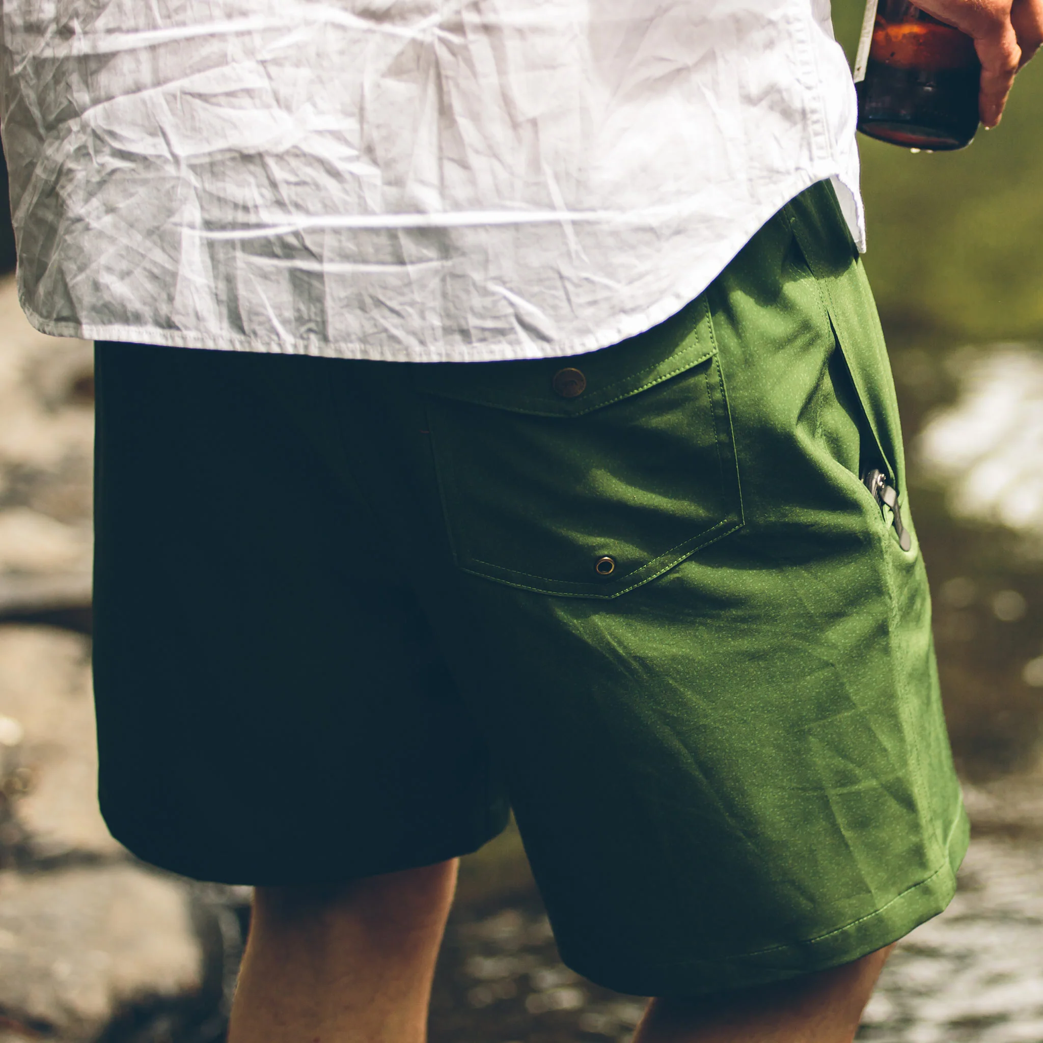 The Yuba Trunk in Olive Print - Image 3