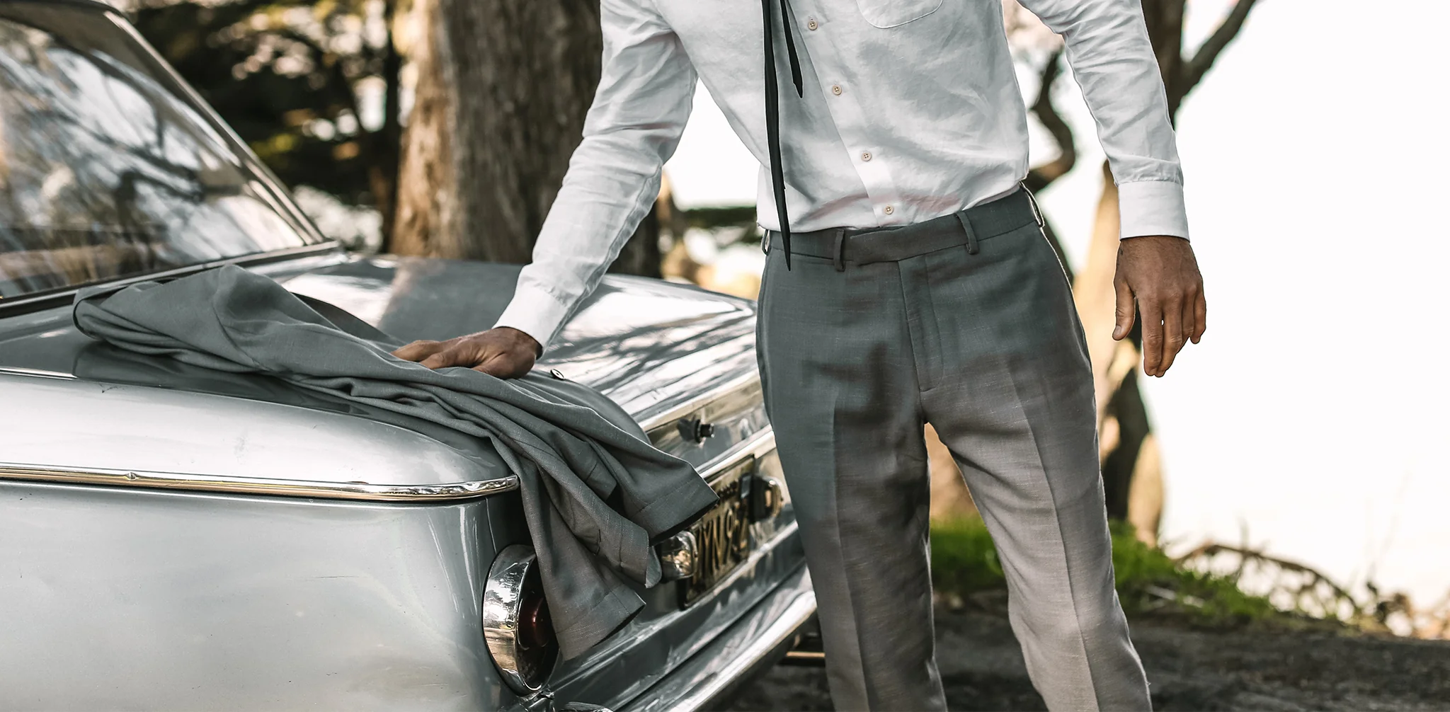 The Telegraph Trouser in Charcoal Slub - Image 9