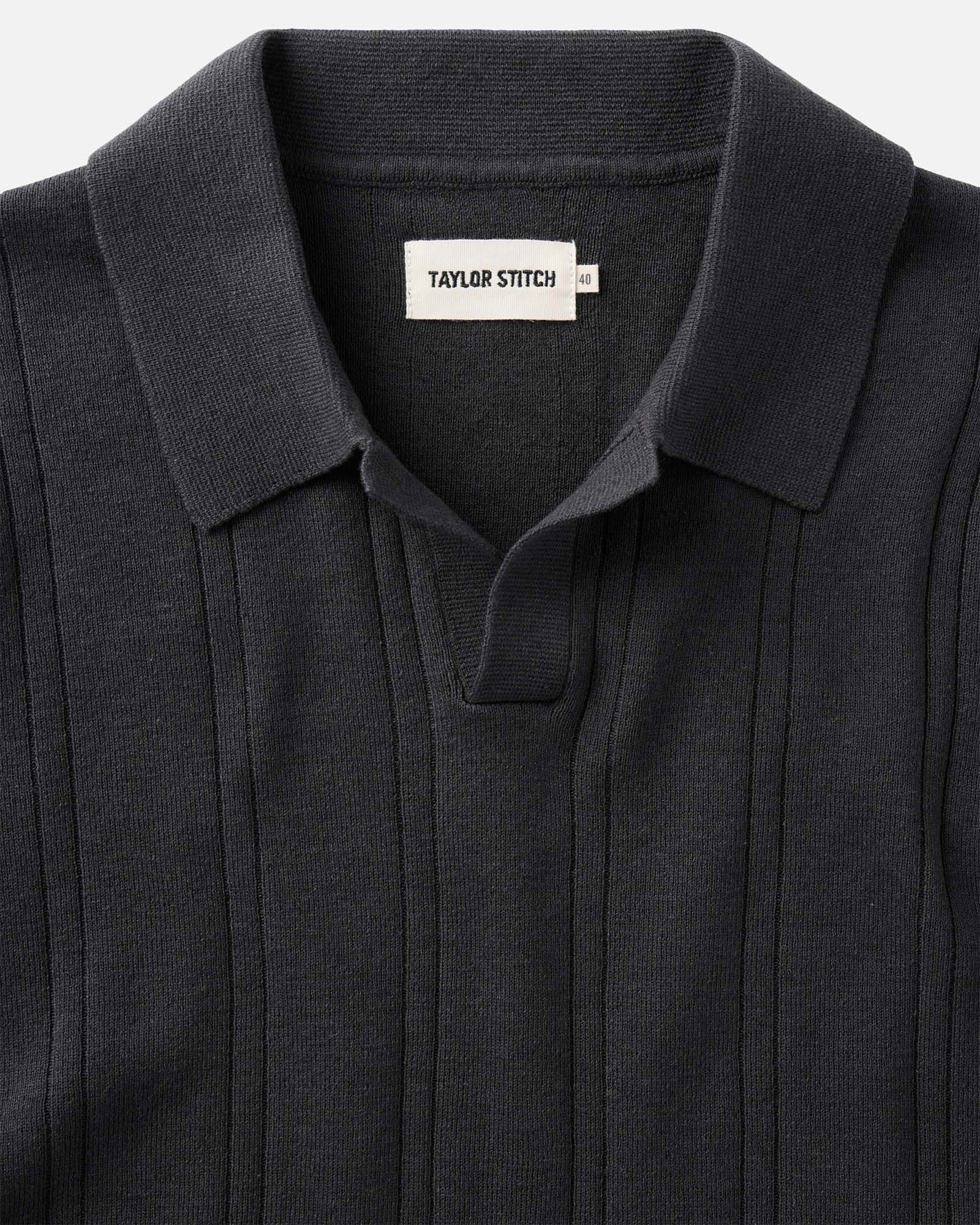 The Valencia Sweater Polo in Heather Coal Rib - Image 4