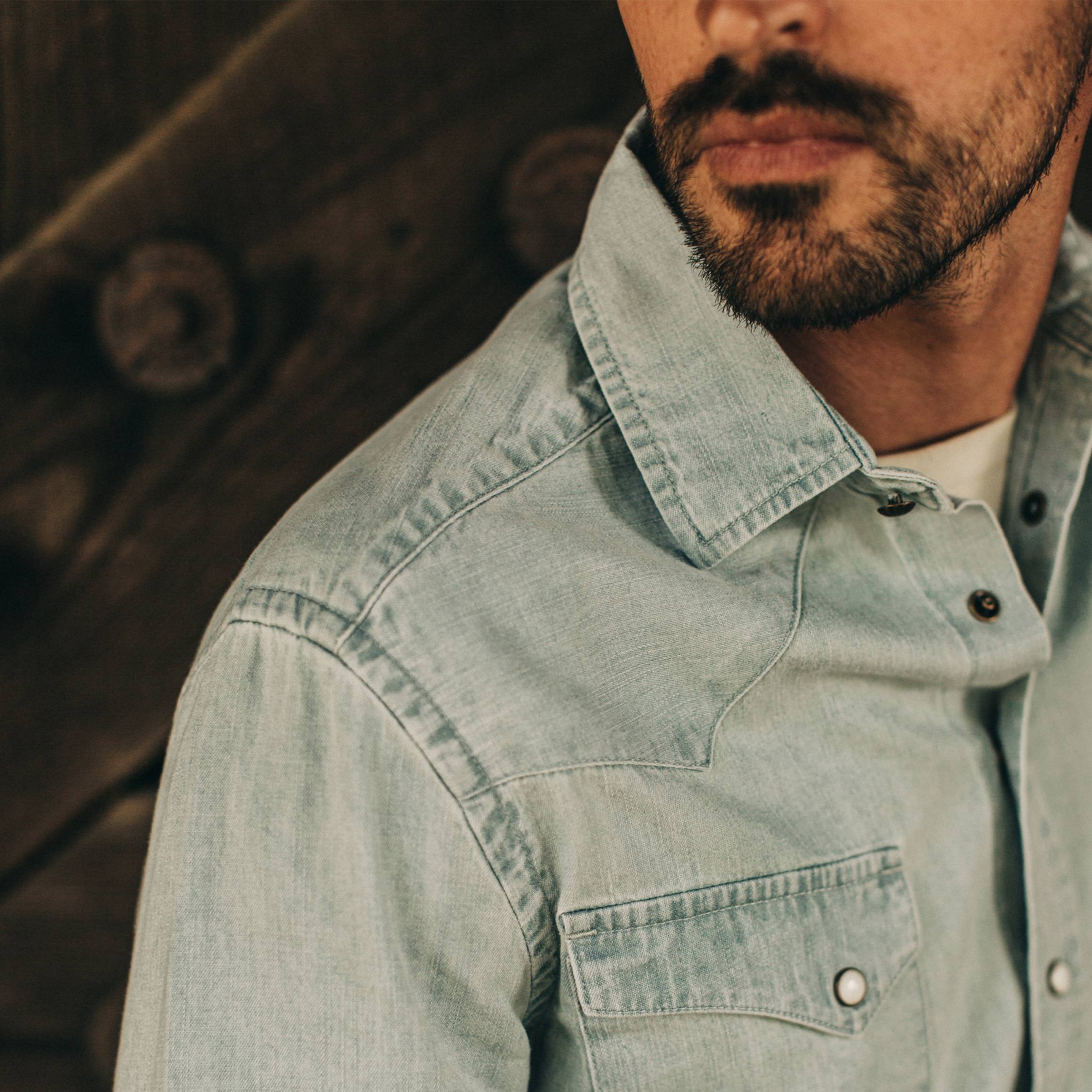 The Western Shirt in Washed Denim - Image 3