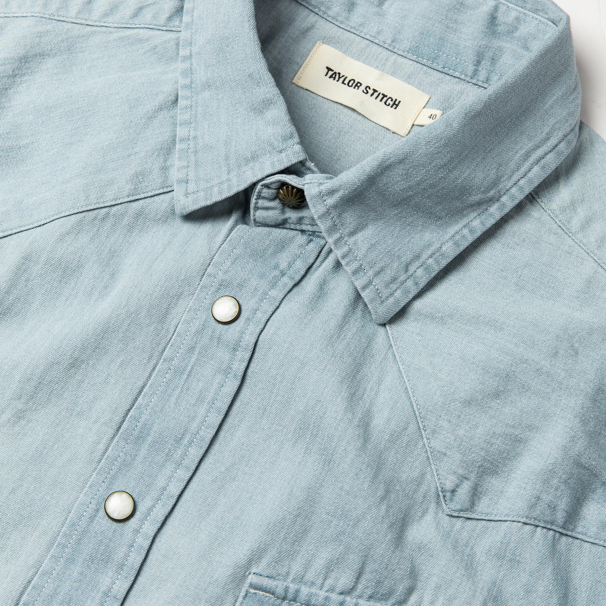 The Western Shirt in Washed Denim - Image 7